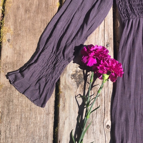 Boho grey crinkle dress - Picture 3 of 7